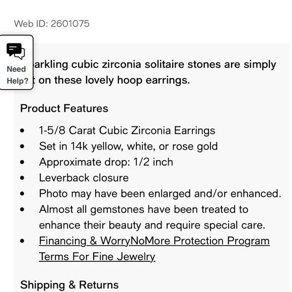 Macys Solitaire Cubic Zirconia Hoop earrings in 14k gold - Picture 8 of 8